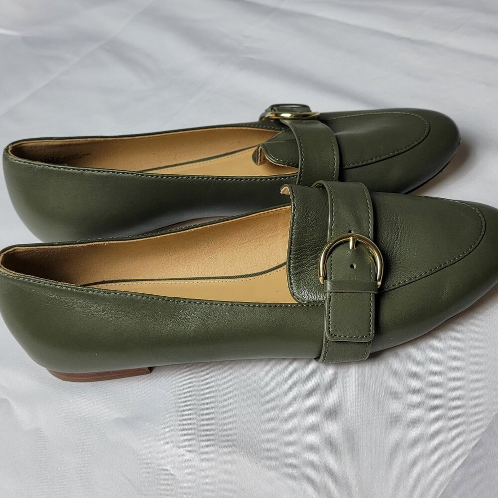 Talbots Ryan Buckle Loafer Women's Size 8.5 M Napa Leather Sage Green EUC - Picture 7 of 13